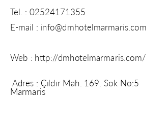 Dm Hotel Marmaris iletiim bilgileri